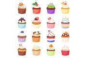 Cupcake vector muffin and sweet cake