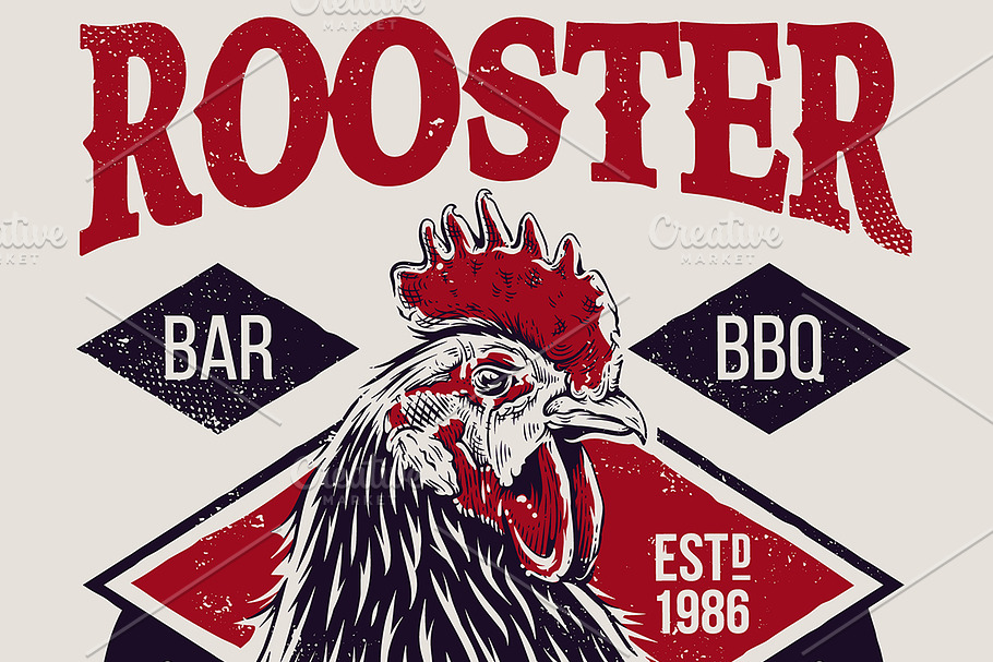 Rooster | Vector Art and Design in Illustrations - product preview 8
