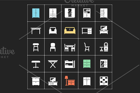 Furniture & Decor Filled Icon in Graphics - product preview 3