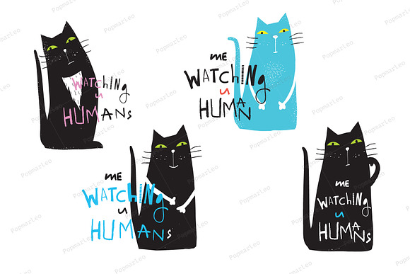 Awesome Fun Cats Bundle in Illustrations - product preview 1