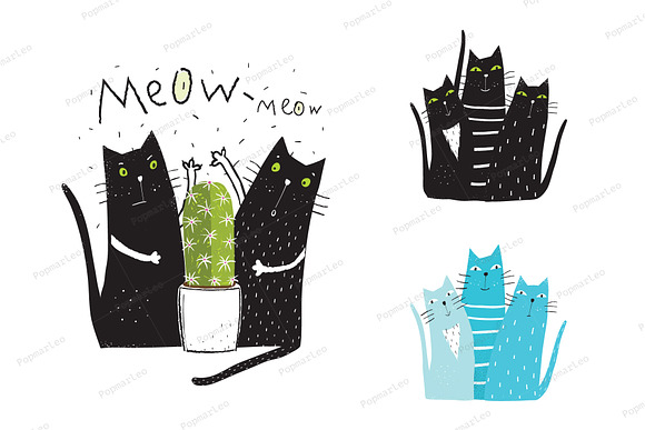 Awesome Fun Cats Bundle in Illustrations - product preview 3