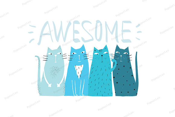 Awesome Fun Cats Bundle in Illustrations - product preview 4