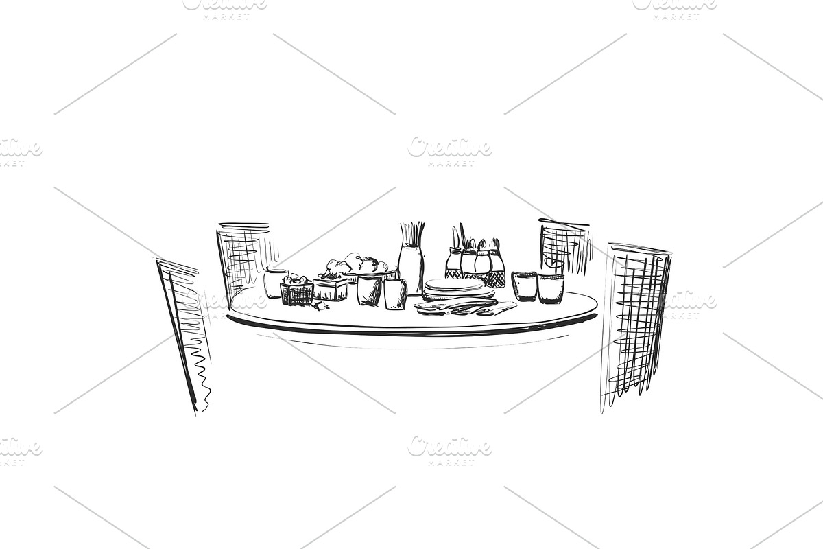 Hand Drawn wares. Dinner family in Illustrations - product preview 8