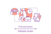 Procrastination concept icon