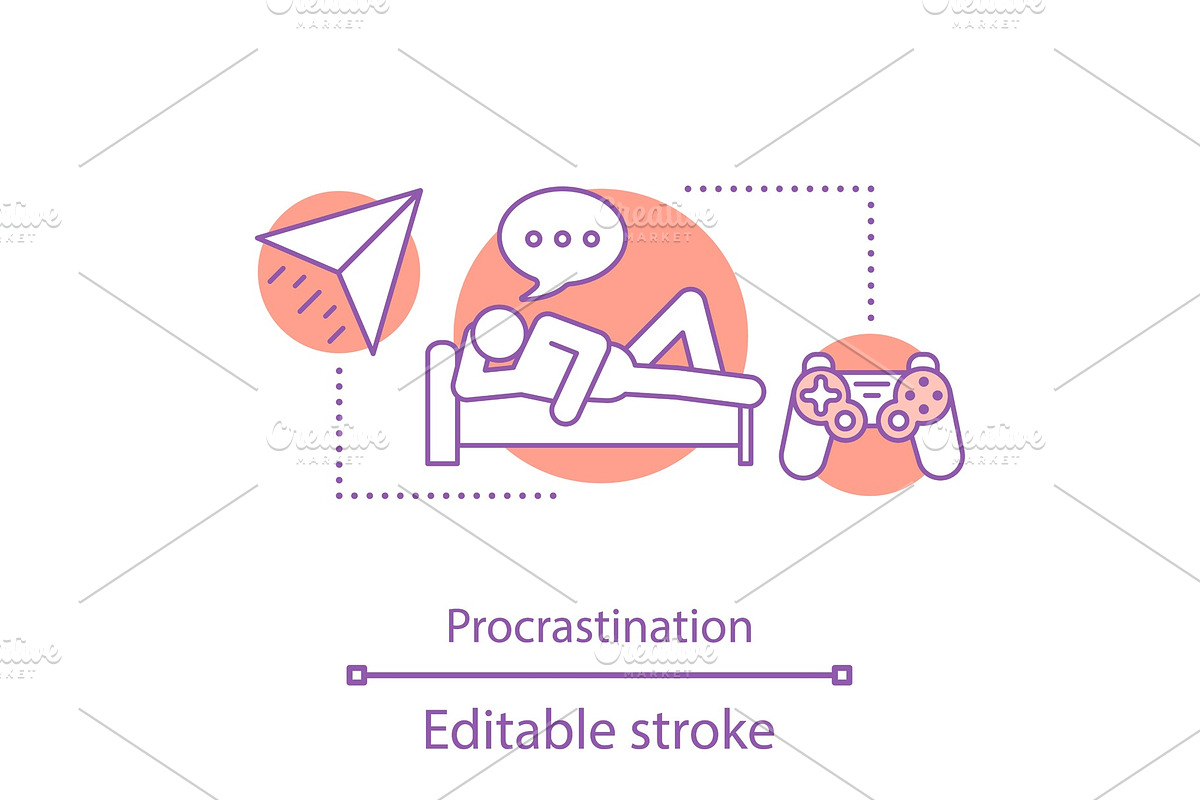 Procrastination concept icon in Graphics - product preview 8