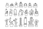 Continuous line drawing of Cactus