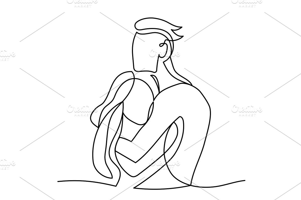 Continuous line drawing of couple in Illustrations - product preview 8