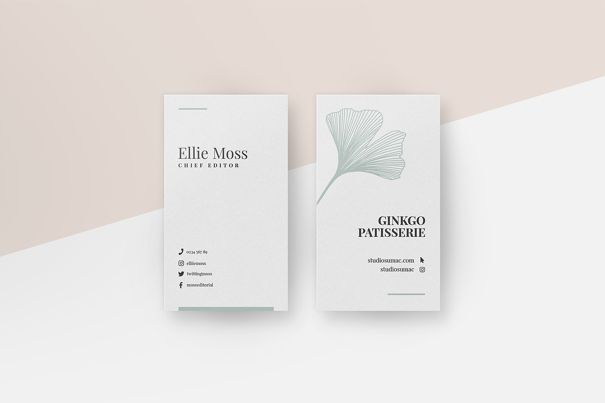 Ginkgo Business Card Templates in Business Card Templates - product preview 8