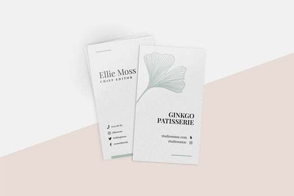Ginkgo Business Card Templates in Business Card Templates - product preview 2