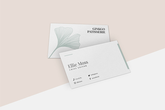 Ginkgo Business Card Templates in Business Card Templates - product preview 3