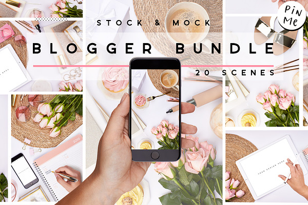 Floral Blogger Beauty Mockup Bundle