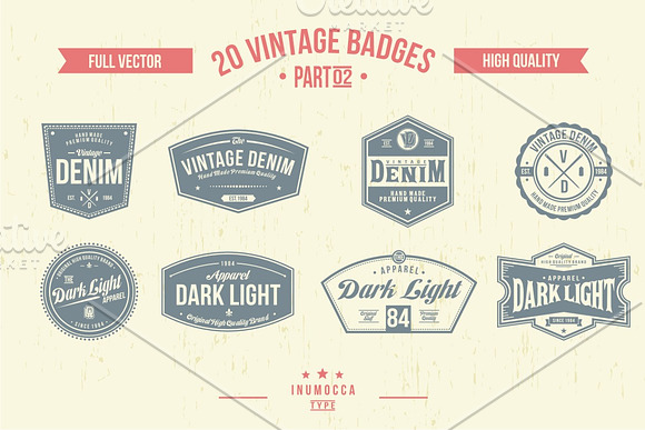 2O Vintage Badges (EDITABLE TEXT) in Logo Templates - product preview 1