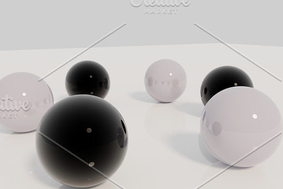 Black and White Reflective Spheres in Textures - product preview 4