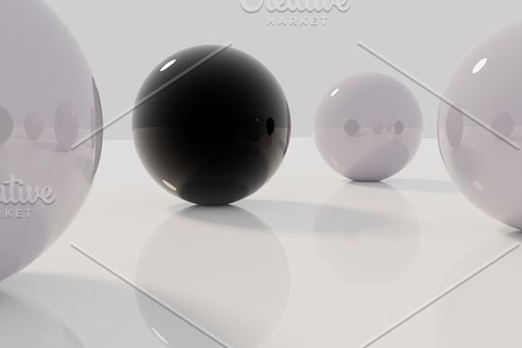 Black and White Reflective Spheres in Textures - product preview 5