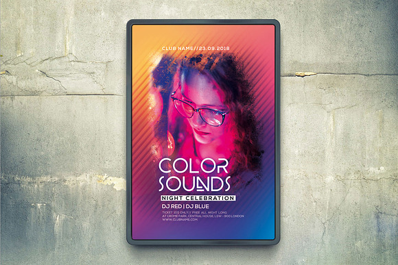 Color Sounds Party Flyer in Flyer Templates - product preview 4