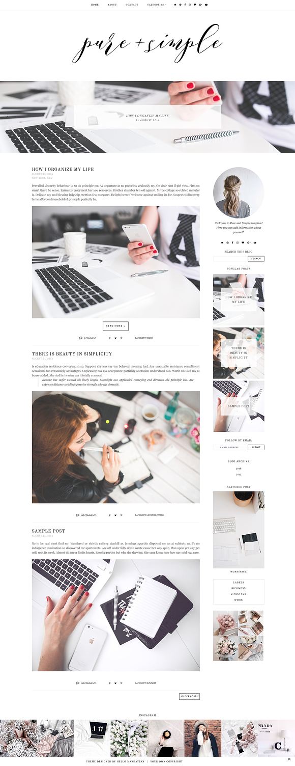 Pure & Simple | Blogger Template in Website Templates - product preview 1