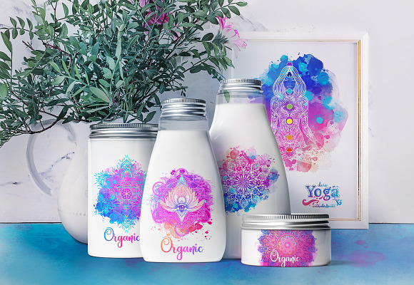 Divine Yoga. 25 Watercolor&Vector in Illustrations - product preview 2