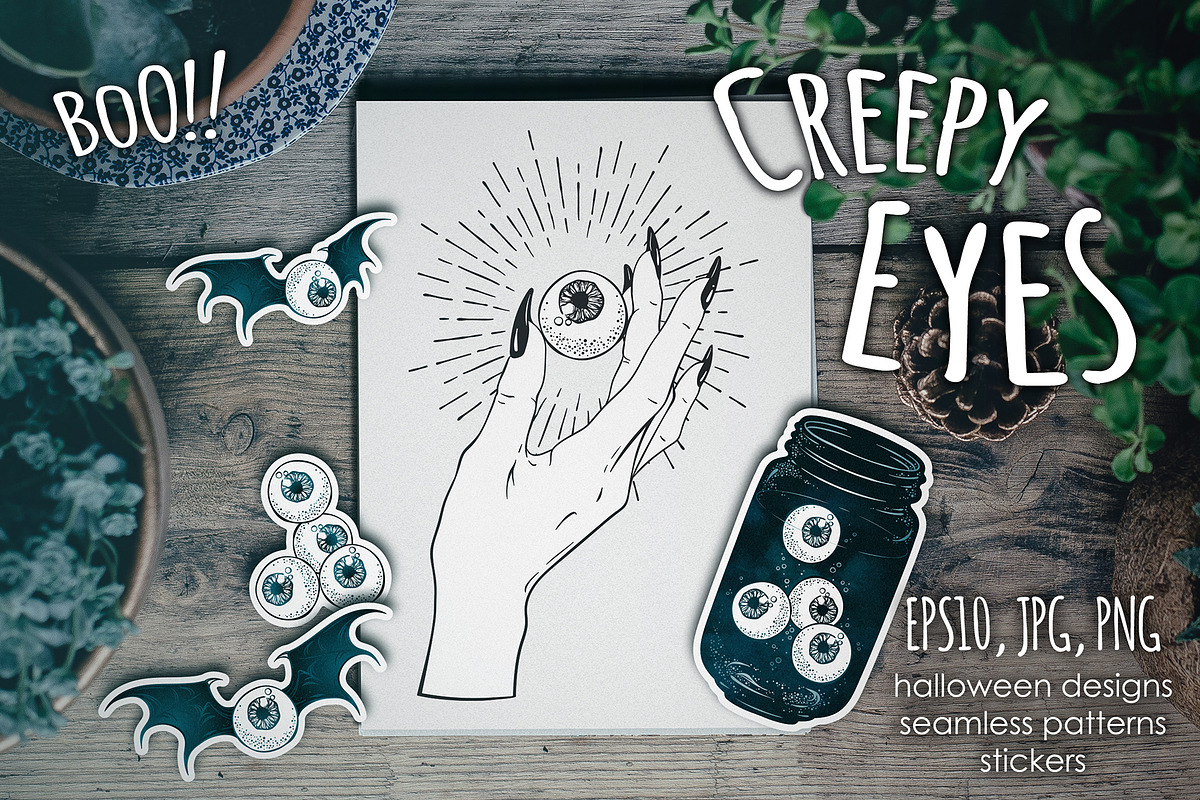 Creepy Eyes Halloween Designs in Illustrations - product preview 8