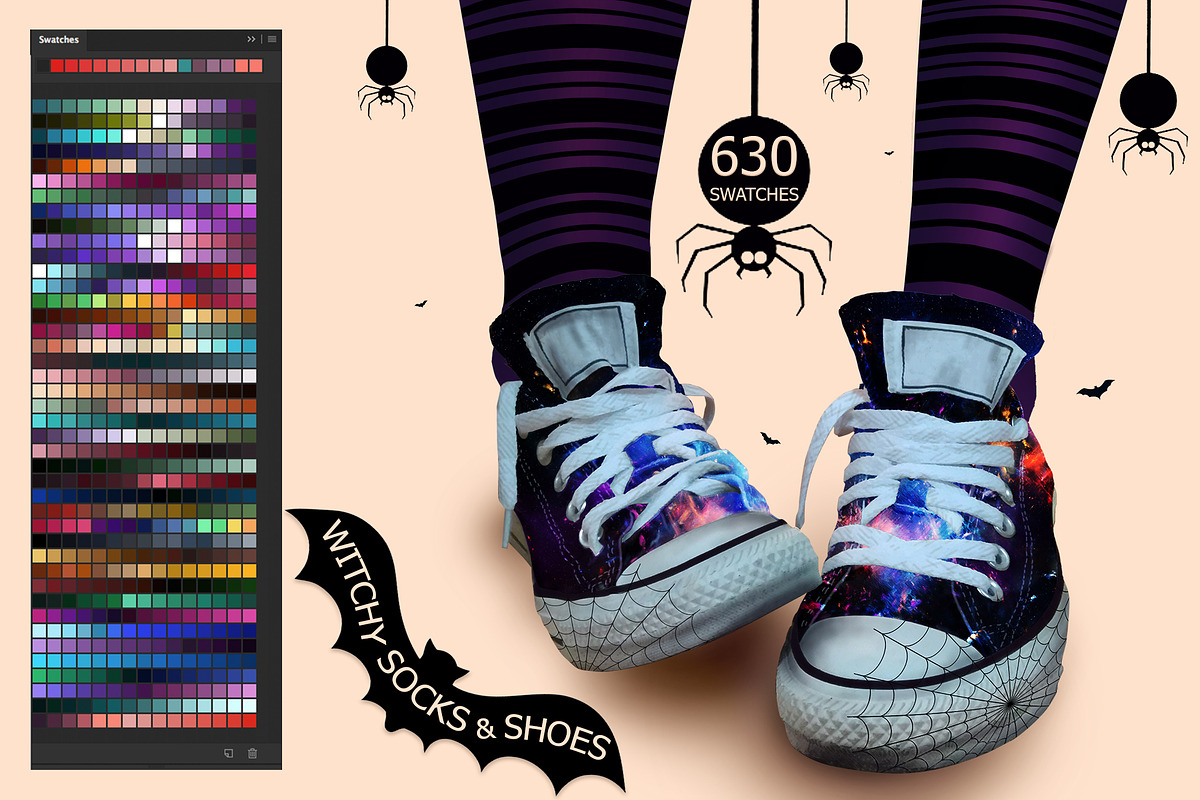 Witchy Socks & Shoes Swatches in Photoshop Color Palettes - product preview 8
