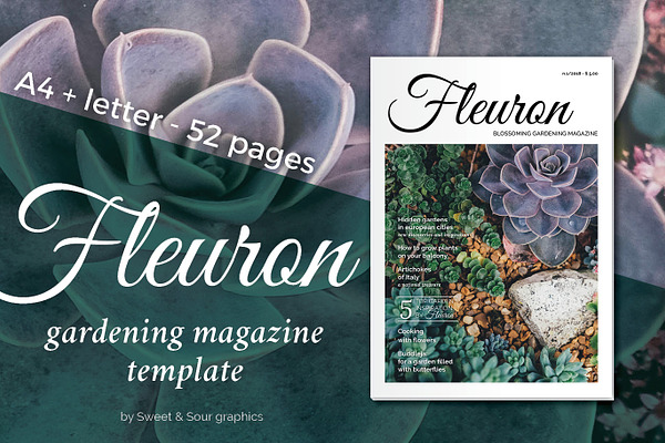 Fleuron gardening magazine template