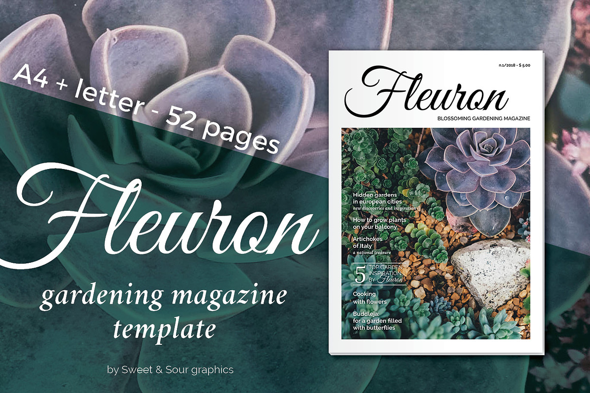 Fleuron gardening magazine template in Magazine Templates - product preview 8