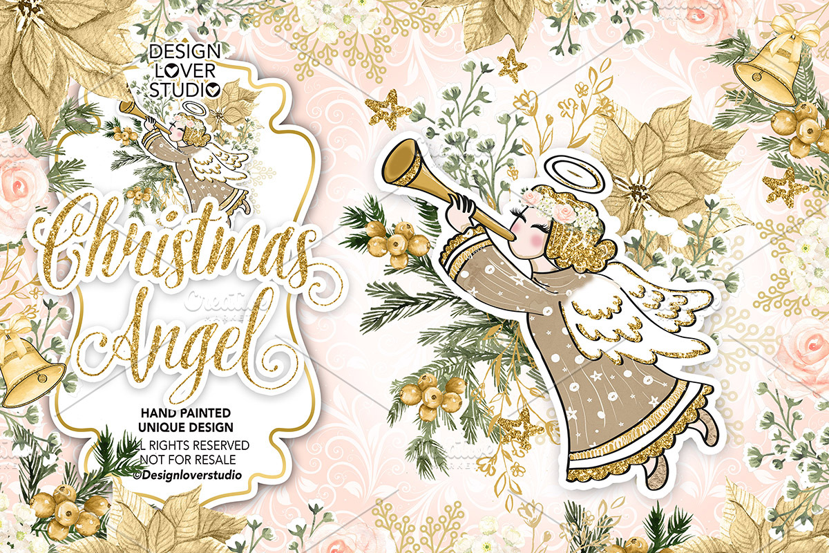 Christmas Angel design in Illustrations - product preview 8