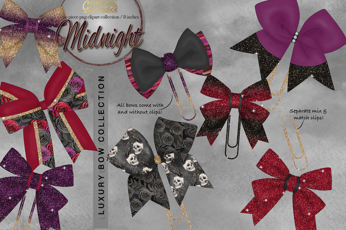 Midnight Bows Collection in Illustrations - product preview 8