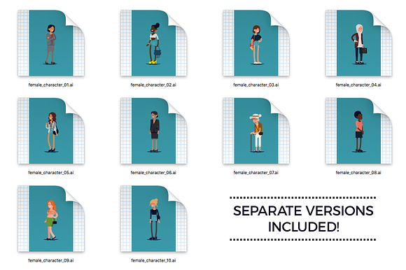 Diverse Women Characters. Set of 10 in Illustrations - product preview 1