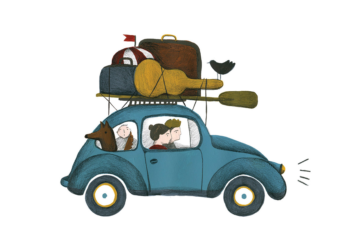 Family road trip in Illustrations - product preview 8