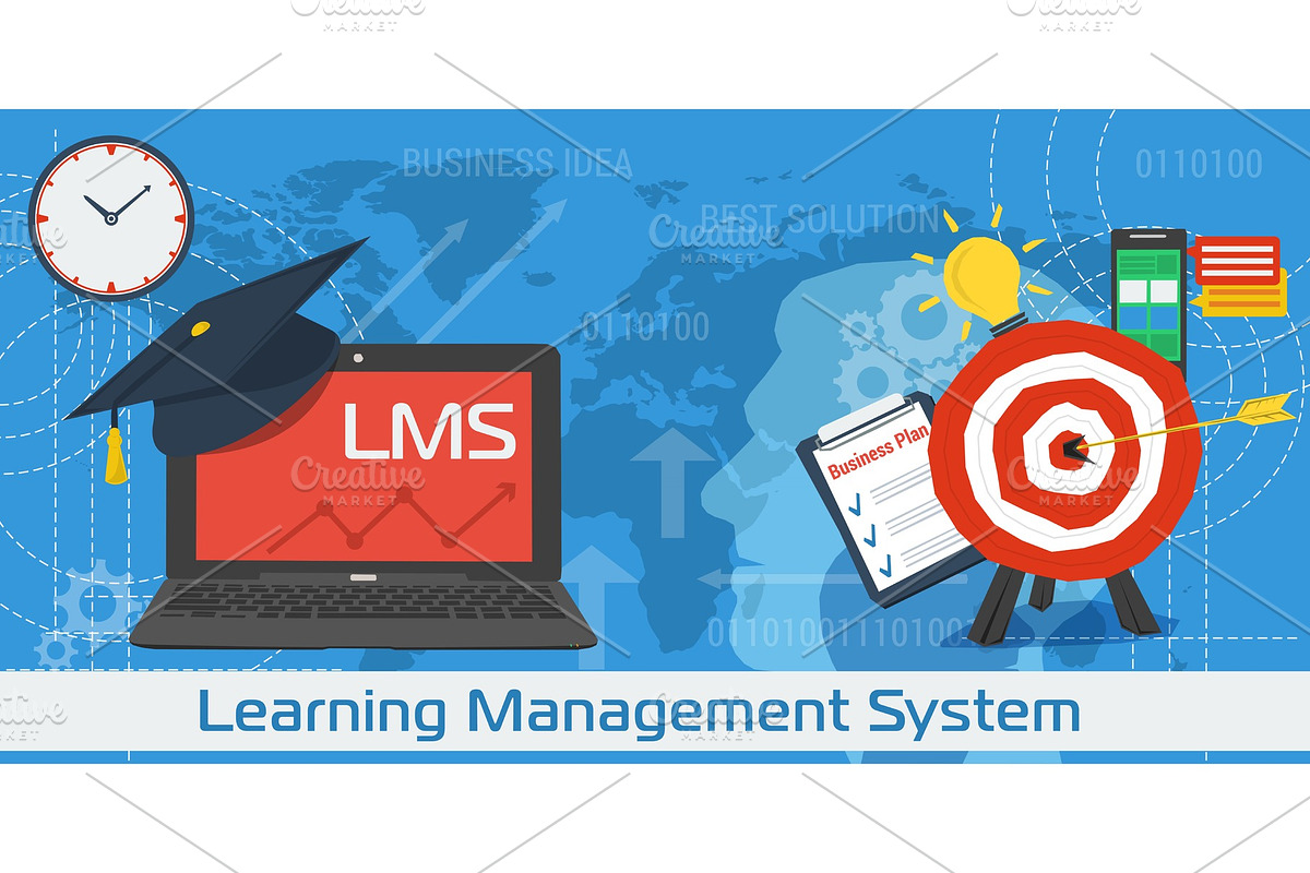 Vector Horizontal Banner of LMS in Illustrations - product preview 8
