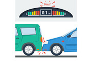 Car accident flat illustration