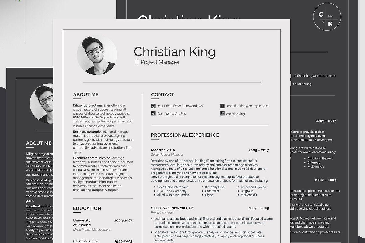 Printable Resume for Project Manager in Resume Templates - product preview 8