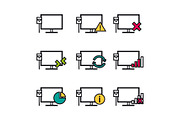 Nine line icons - Computer