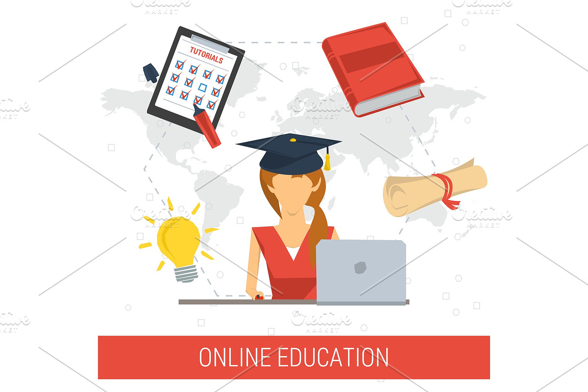 ONLINE EDUCATION CONCEPT in Illustrations - product preview 8