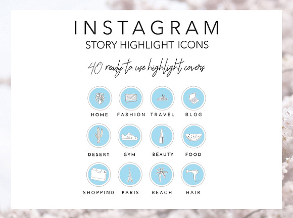 40 Blue Instagram Highlight Icons in Instagram Templates - product preview 3