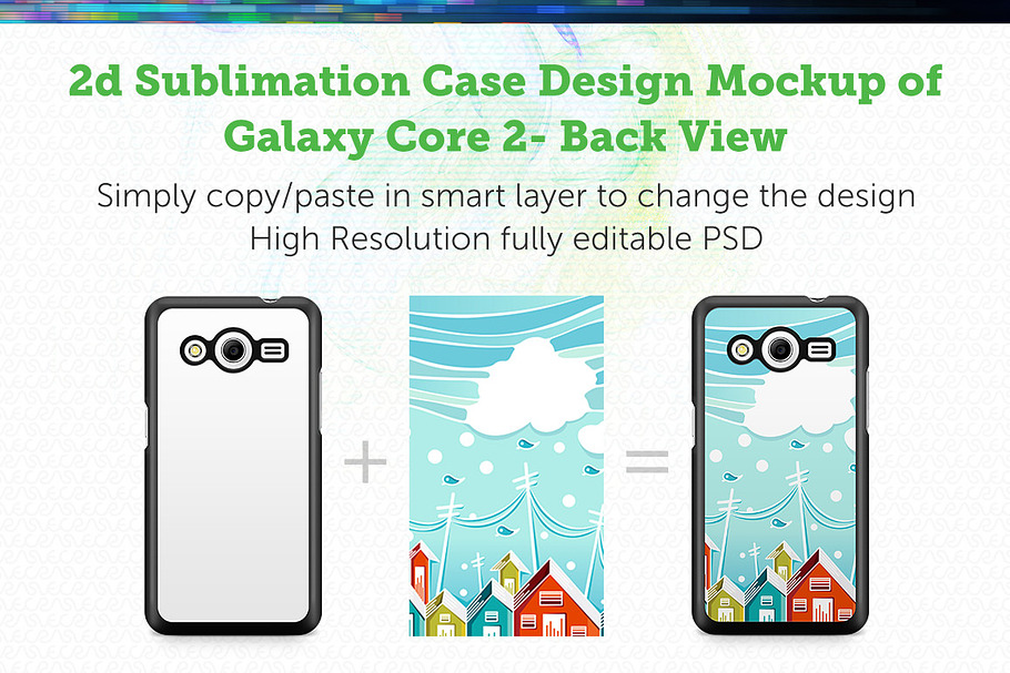 Galaxy Core 2 2d Case Design Mock-up in Product Mockups - product preview 8