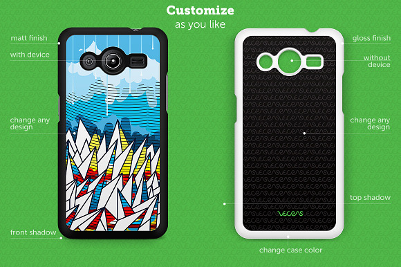 Galaxy Core 2 2d Case Design Mock-up in Product Mockups - product preview 1