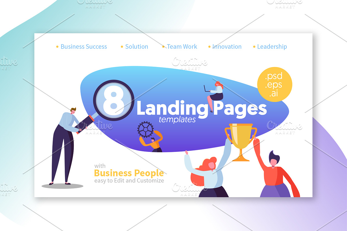 Landing Page Templates Business in Illustrations - product preview 8