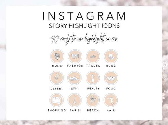 40 Instagram Highlight Icons Beige in Instagram Templates - product preview 5