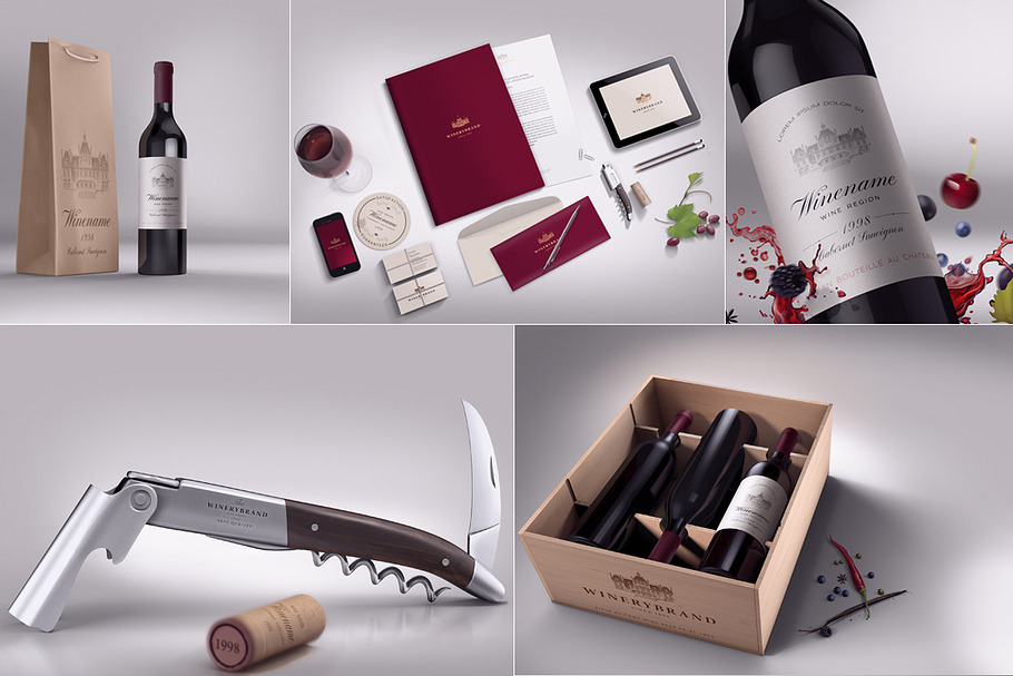 Wine Branding Bundle in Branding Mockups - product preview 8