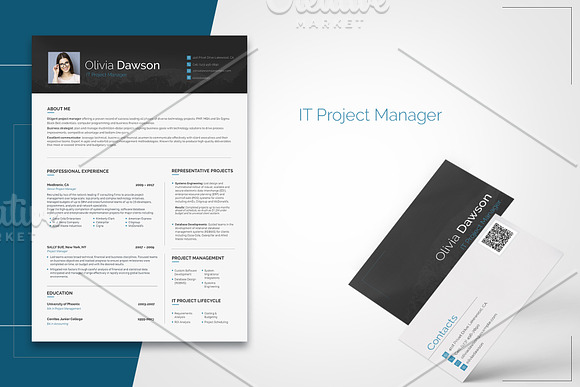 Project Manager Resume for Woman in Resume Templates - product preview 1