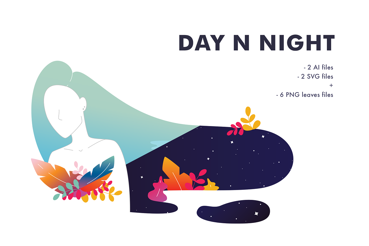 Day n Night Vector illustration in Graphics - product preview 8