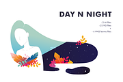 Day n Night Vector illustration