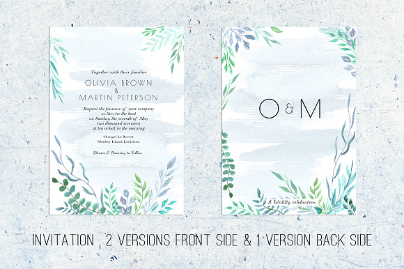 Floral Wedding Invitation Suite in Wedding Templates - product preview 1