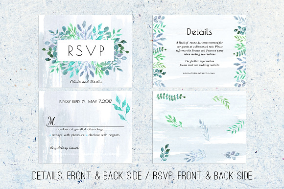 Floral Wedding Invitation Suite in Wedding Templates - product preview 4
