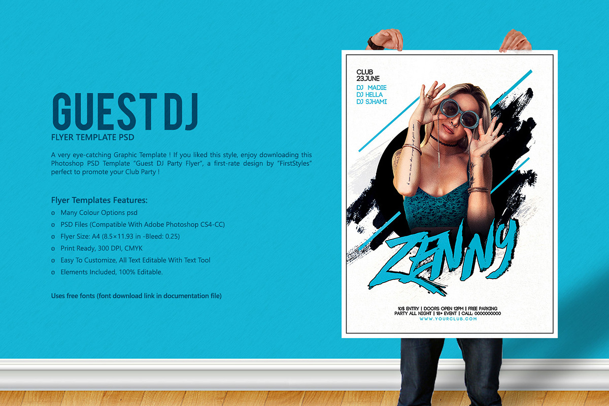 Guest Dj Party Flyer in Flyer Templates - product preview 8