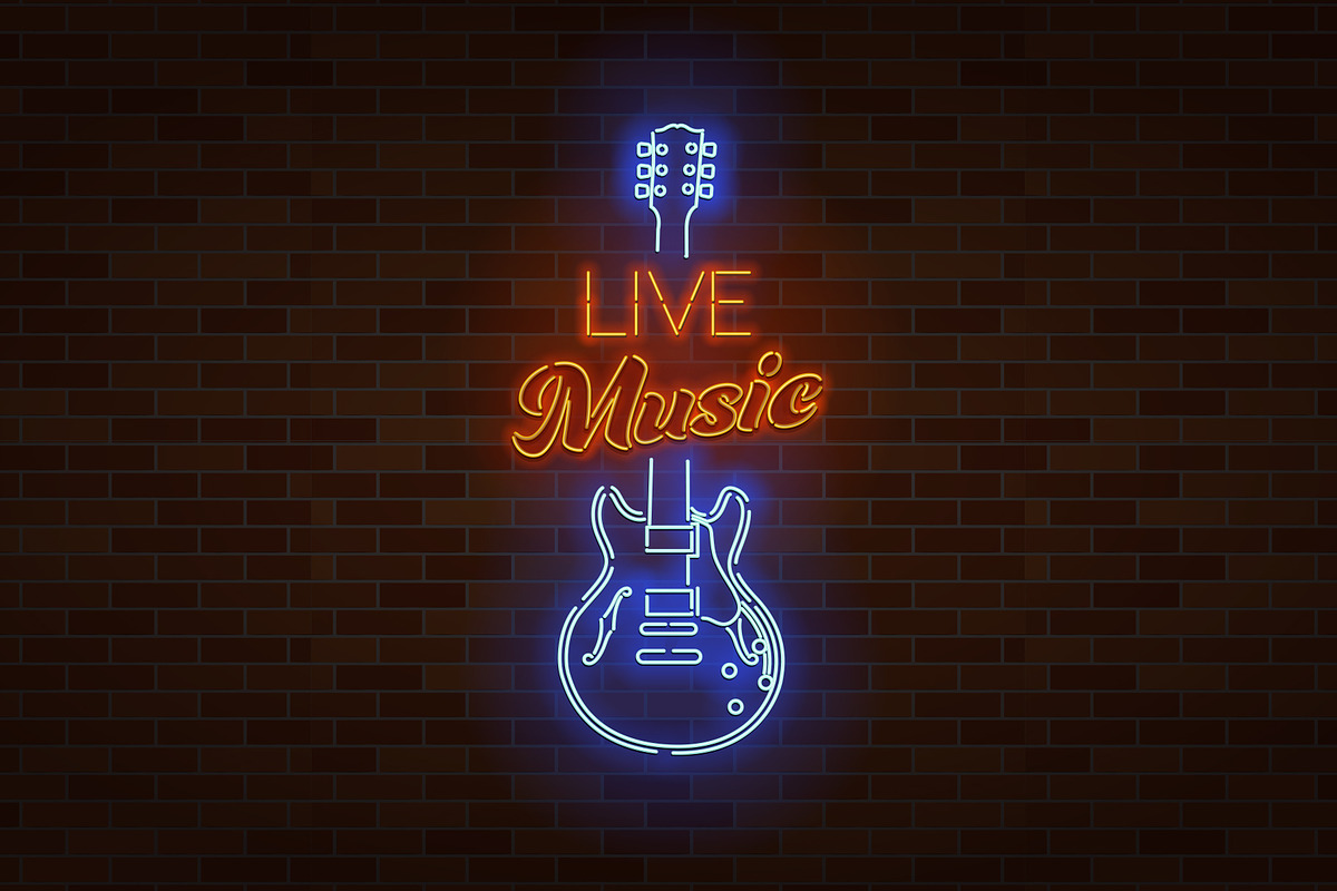 Live Music Neon Sign. in Illustrations - product preview 8