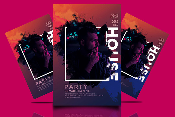 House Party Flyer in Flyer Templates - product preview 1