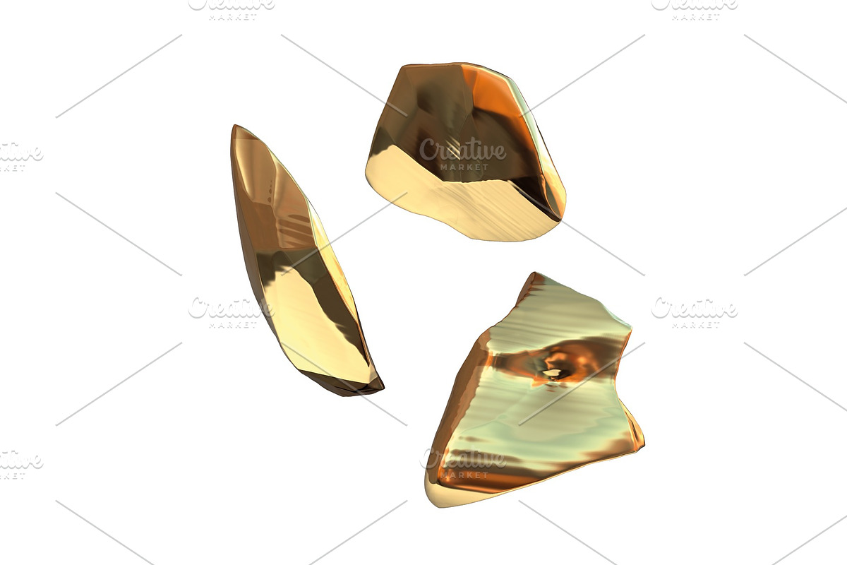 Set of golden nuggets isolated on in Illustrations - product preview 8