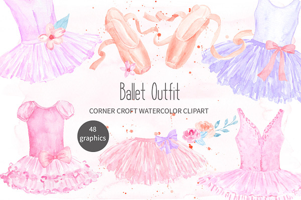 Ballet Shoes and Ballet Dress Clipar